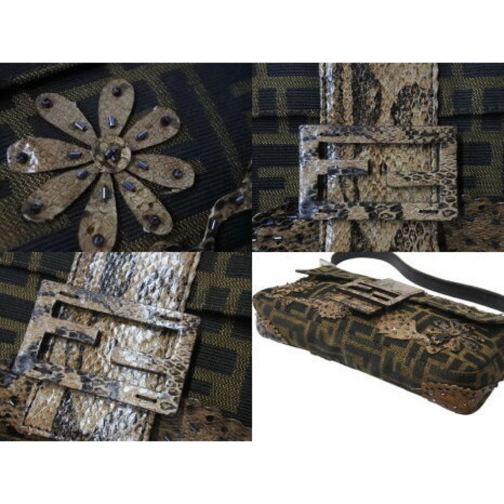 Fendi Handbag Brown Leather Python - image 5